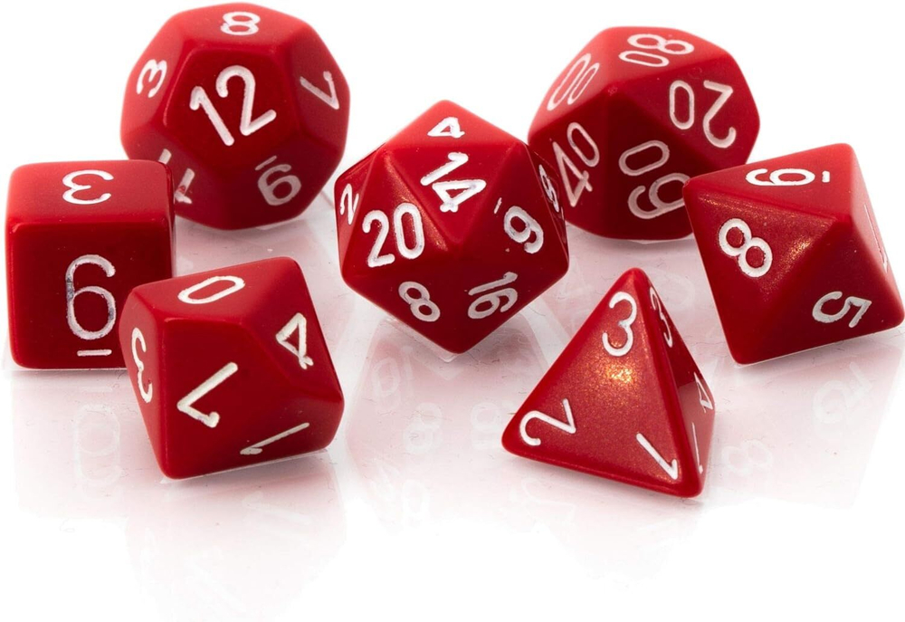 Chessex 7-dice set Red/White