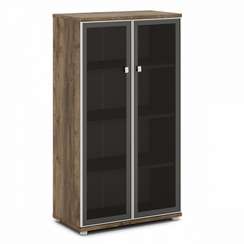 Шкаф со стеклом в алюминиевом профиле средний 820х440х1490 V-665