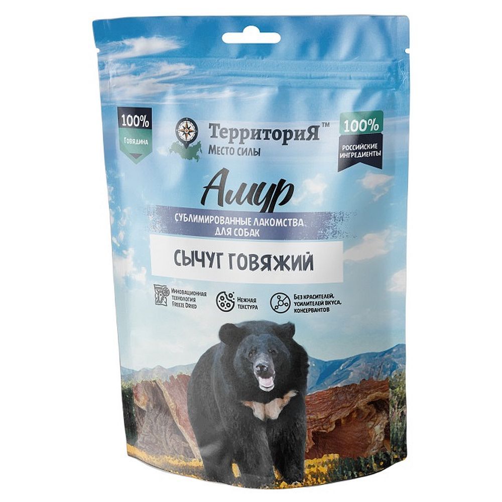 Лакомство для собак ТерриториЯ Амур, Сычуг говяжий, пакет 40г