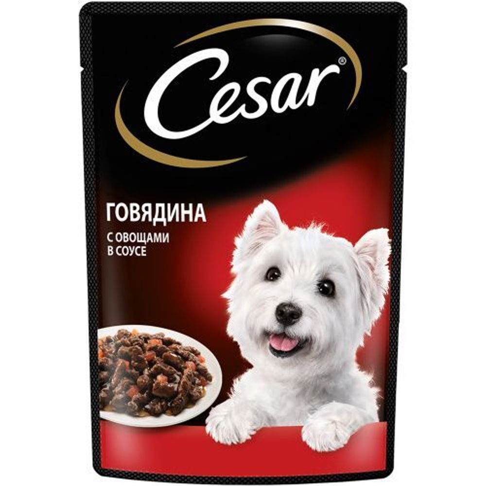 Паучи Cesar для собак говядина с овощами пауч 85 г