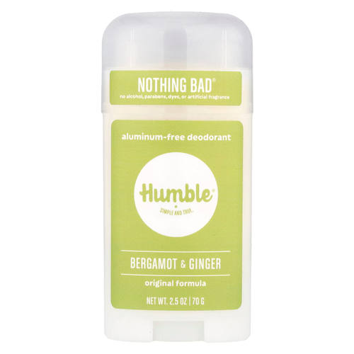 Humble Brands, Дезодорант без алюминия, бергамот и имбирь, 70 г (2,5 унции)