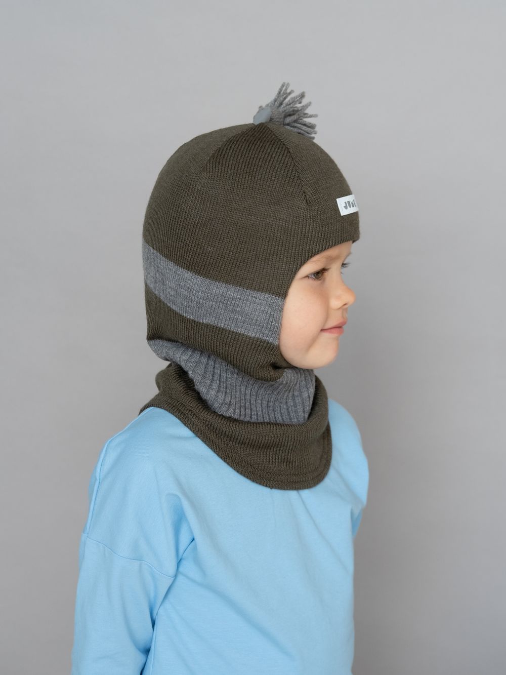 Шлем зимний вязаный (Зеленый чай) КЕРО