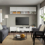 Шкаф для ТВ - IKEA BESTÅ/BESTA, 240x42x230 см, белый, Бесто ИКЕА
