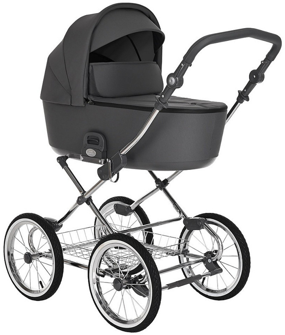 Детская коляска Roan Bass Next Classic d14 3 в 1 с автокреслом Avionaut Silver Black RCL253/1 Steel Grey