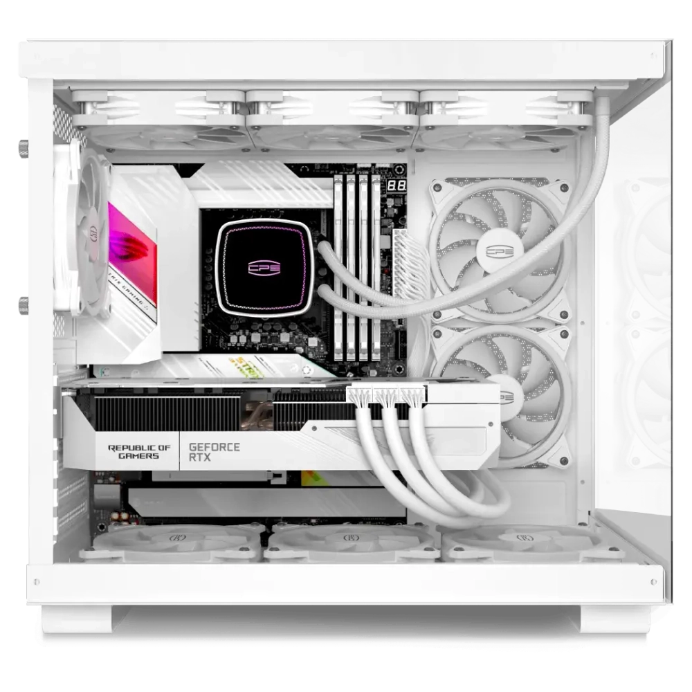 Корпус PCCooler C3T500 ARGB WH ATX/MATX/ITX USB3.1 Gen 2 Type-C, USB3.0, USB2.0, 6xFAN ARGB included (1x сзади, 2x сбоку, 3x снизу ), White