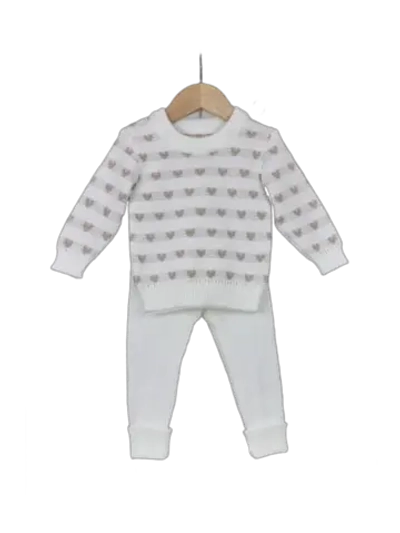 Костюм вязаный детский "Сердечки"
