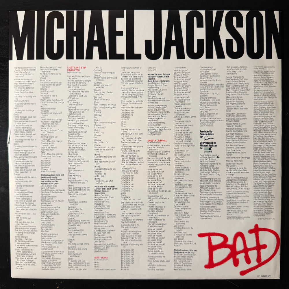 Michael Jackson - Bad (Голландия 1987г.)