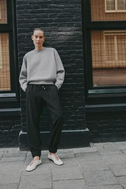 ZARA БРЮКИ С МАНЖЕТАМИ, ЧЕРНЫЙ