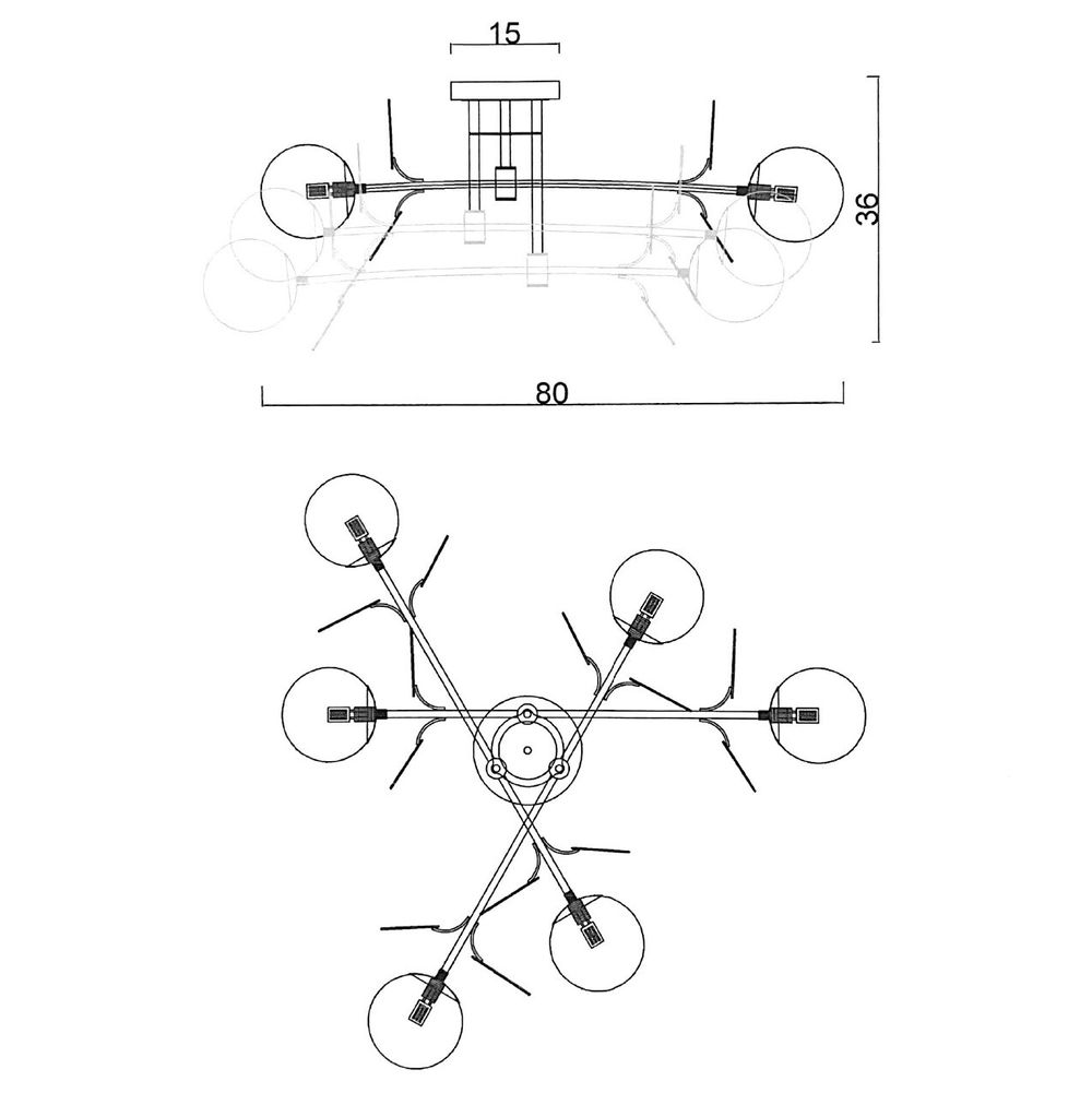 Потолочная Люстра Light Of Matisse B D80 Black Multicolor By Imperiumloft