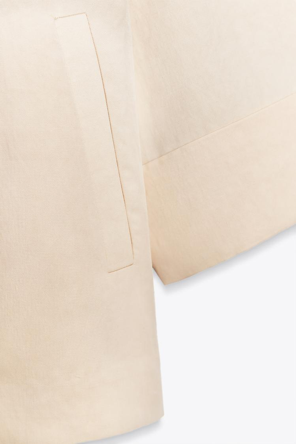 ZARA ДВУБОРТНЫЙ БЛЕЙЗЕР С РУКАВАМИ ТРИ ЧЕТВЕРТИ, ЭКРЮ