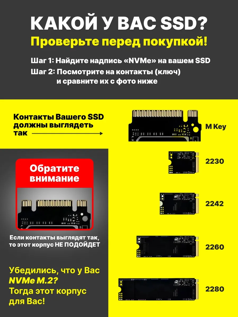 Корпус m2 для SSD NVME , USB 3.1 Gen2, Type-C