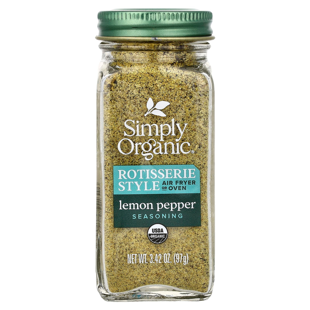 Simply Organic, приправа для гриля, лимон и перец, 97 г (3,42 унции)