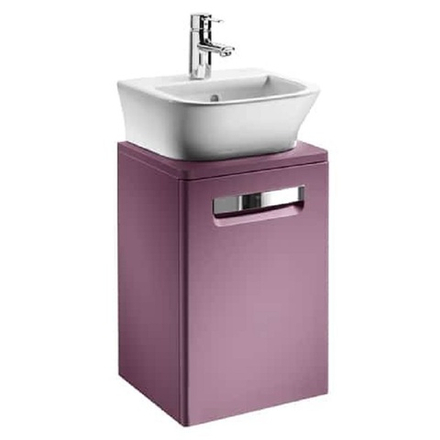 Тумба подвесная ROCA THE GAP 450 1 дверь, фиолет (ZRU9302743) с раковиной ROCA THE GAP (7327477000)