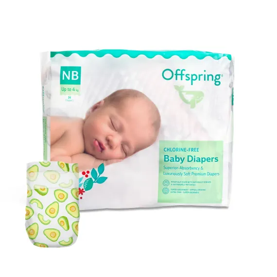 Подгузники Offspring NB 2-4 кг, 26 шт, авокадо