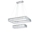 Подвесная светодиодная люстра с хрусталем TR5005/2 CH/CL хром/прозрачный 90W 3000K/4200K/6400K 600*400*950 (Без ПДУ)