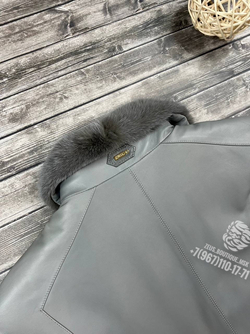 Меховая куртка со вставками кожи крокодила Zilli