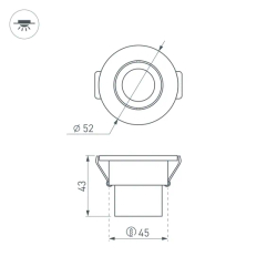 Светодиодный светильник LTM-R52WH 3W Day White 30deg (Arlight, IP40 Металл, 3 года) 014914