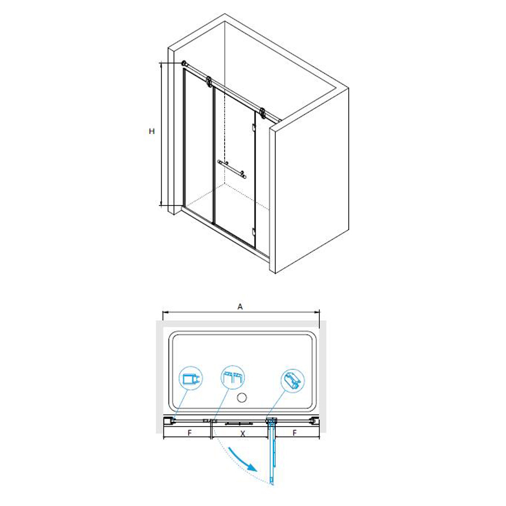 Душевая дверь RGW VI-02 (Прозрачное, 1300)