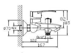 Смеситель для ванны и душа Haiba HB6070