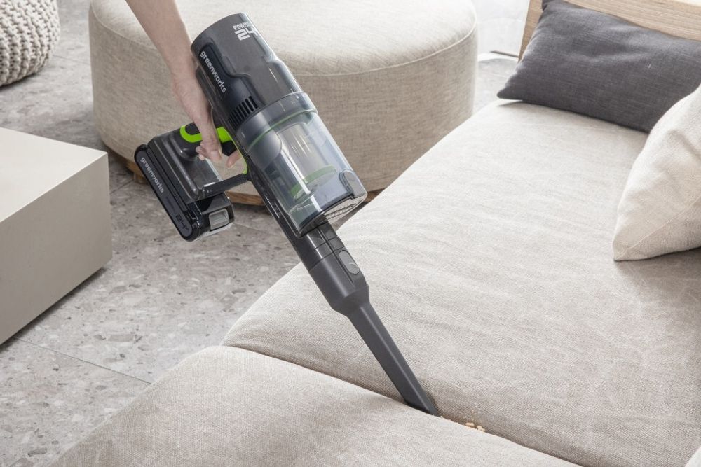 Пылесос беспроводной вертикальный аккумуляторный Greenworks Арт. 4701407UB, 24V, с 1хАКБ 4 Ач и ЗУ