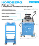 Люфт-детектор для диагностики подвески с поворотной площадкой и фонариком NORDBERG NTE50_V3