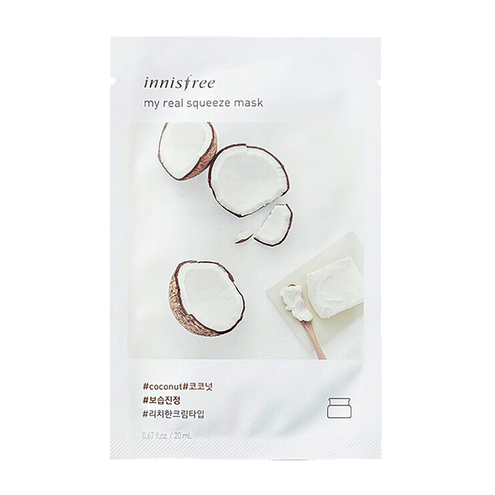 Маска для лица Innisfree My Real Squeeze Mask Coconut тканевая кремовая Кокос 20 мл