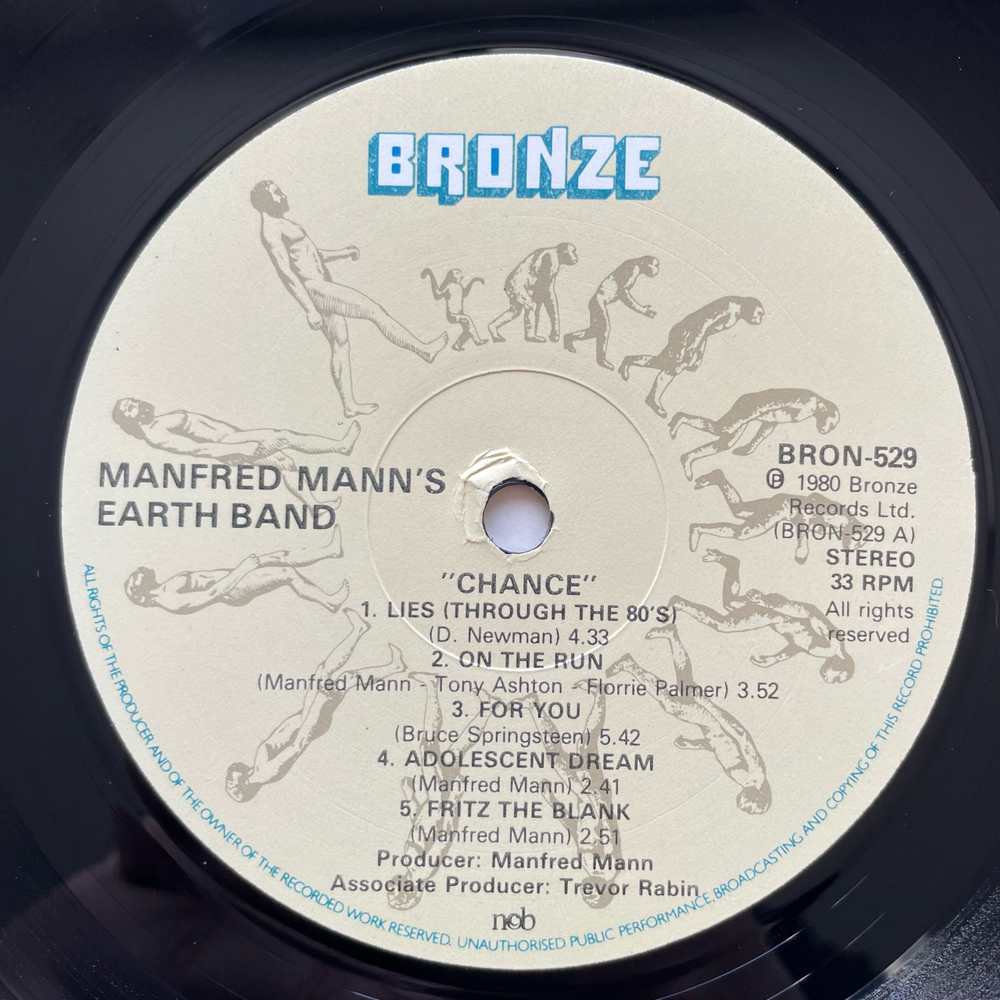 Винтажная виниловая пластинка LP Manfred Mann's Earth Band Chance (Швеция 1980)