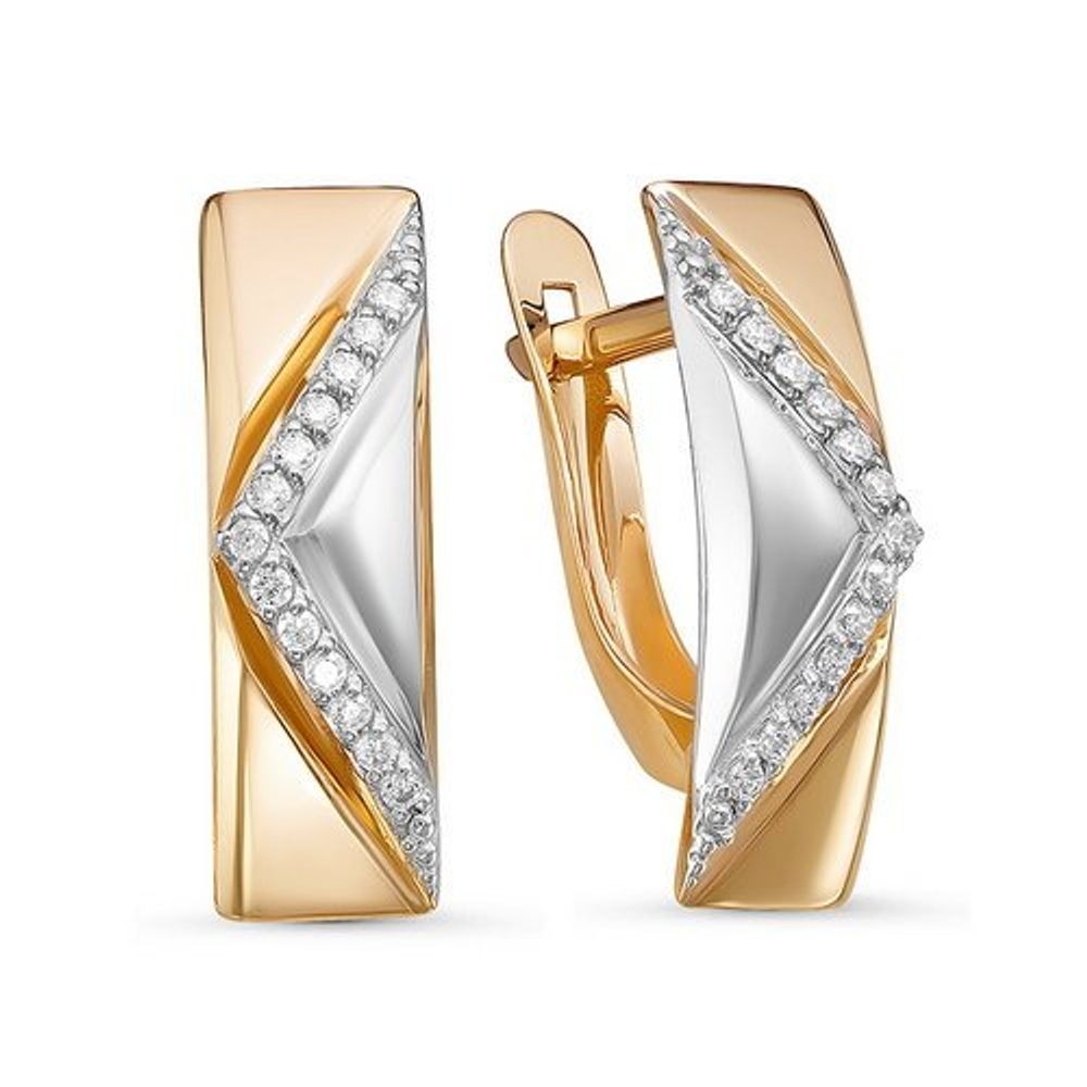 Серьги из золота с фианитами