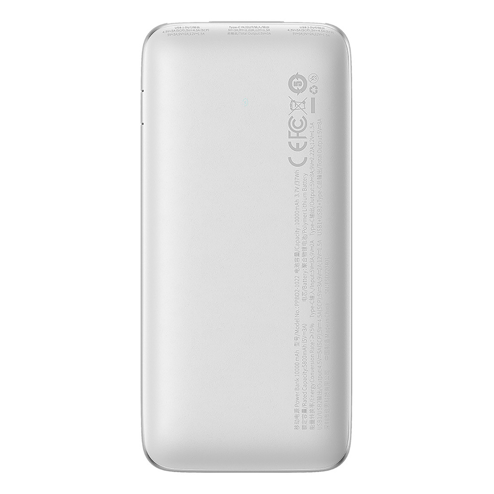 Внешний аккумулятор Baseus Bipow Pro Digital Display Fast Charge Power Bank C+2U 10000mAh 22.5W - White