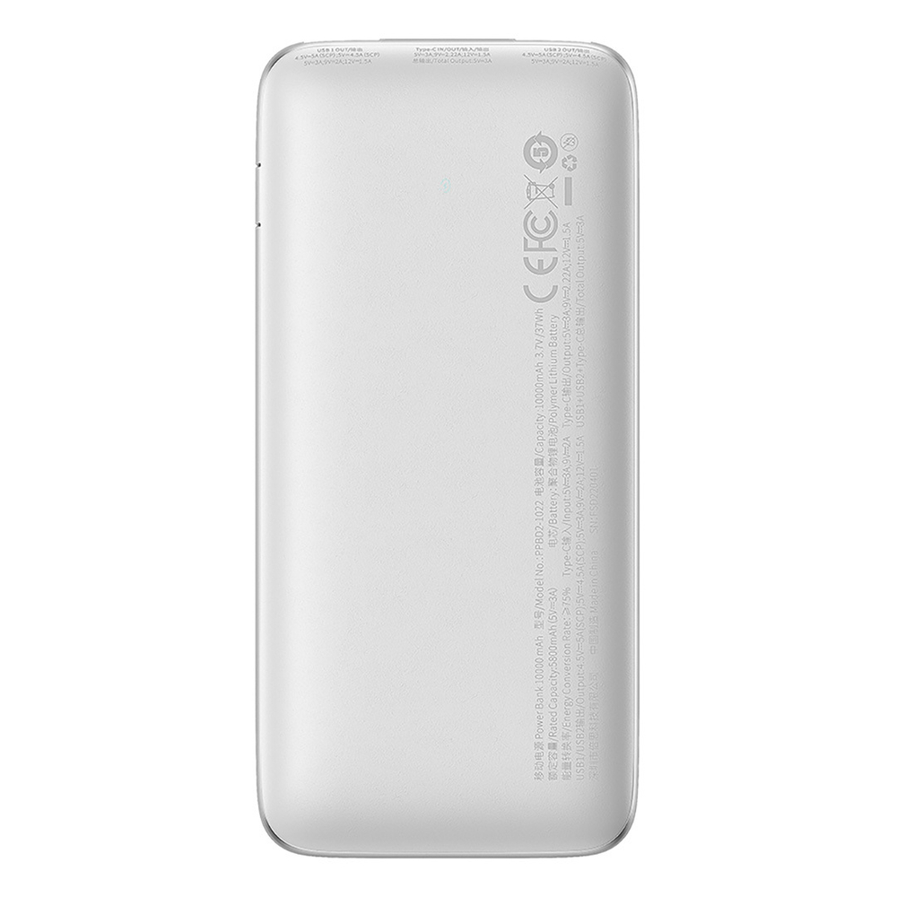 Внешний аккумулятор Baseus Bipow Pro Digital Display Fast Charge Power Bank C+2U 10000mAh 22.5W - White