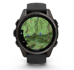 Умные часы Garmin Fenix 8, 43 мм, AMOLED, Sapphire Carbon Gray DLC Titanium with black/pebble gray silicone band