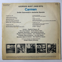 Винтажная виниловая пластинка LP Georges Bizet Жорж Бизе Sieglinde Wagner, Rudolf Schock, Carmen Кармен (Germany 1965)