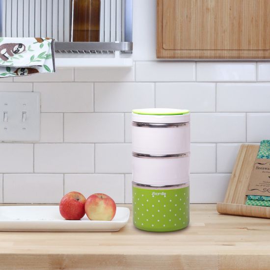 Ланч бокс тройной 1480 мл. Kamille КМ 2104 круглый