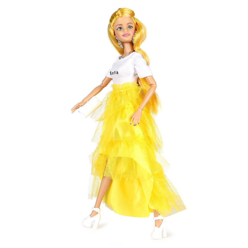 Кукла тип Модель София 29см, руки и ноги сгиб, с маникюром, с аксесс. коробка 66001-BF16-S-BB (Карапуз)