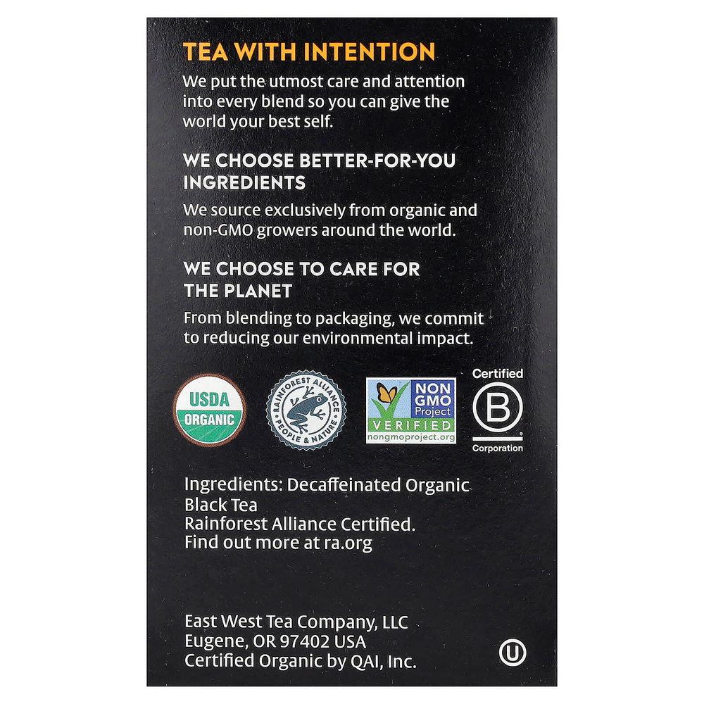 Choice Organic Teas, черный чай, «английский завтрак», без кофеина, 16 чайных пакетиков, 32 г (1,12 унции)