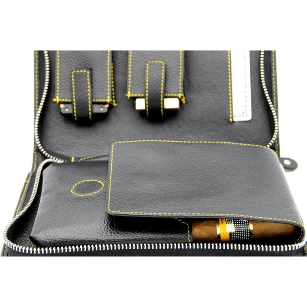 Сигарная сумка Аdorini "Cigar Bag Real Leather Yellow Yarn"натуральная кожа,желтая строчка,11393