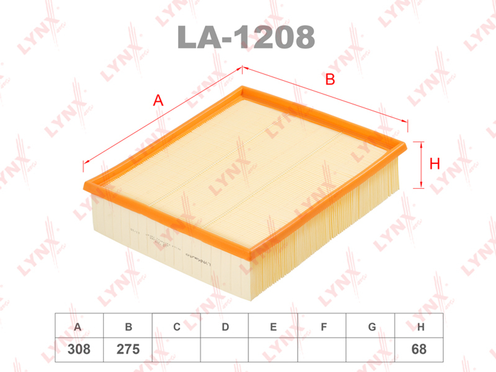 Фильтр воздушный  LYNX   LA-1208