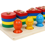 Развивающая игрушка 2 в 1 деревянная (рыбалка + сортер), коробка C-41646