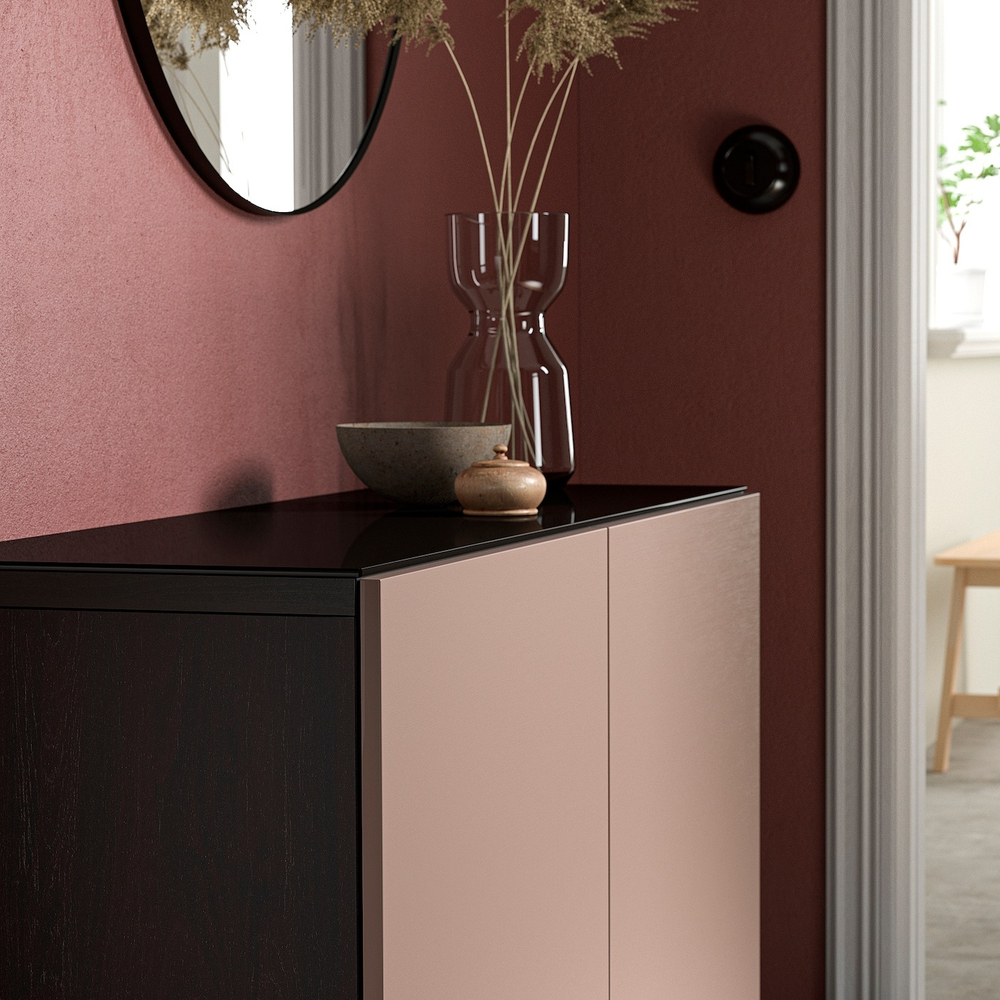 Верхняя панель IKEA BESTA (БЕСТО), Стекло, Черный, 120x40 см