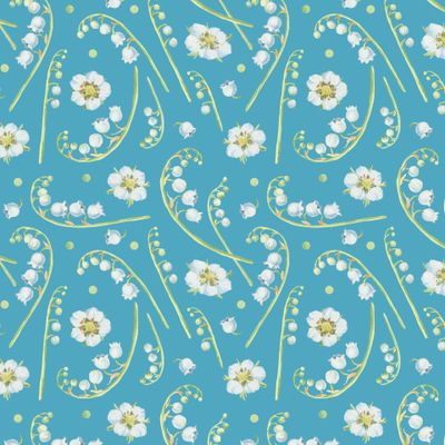 Ландыши на голубом фоне