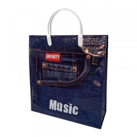 Пакеты с пластмассовыми ручками "Джинс" 30+10х30+10см (10/100шт)