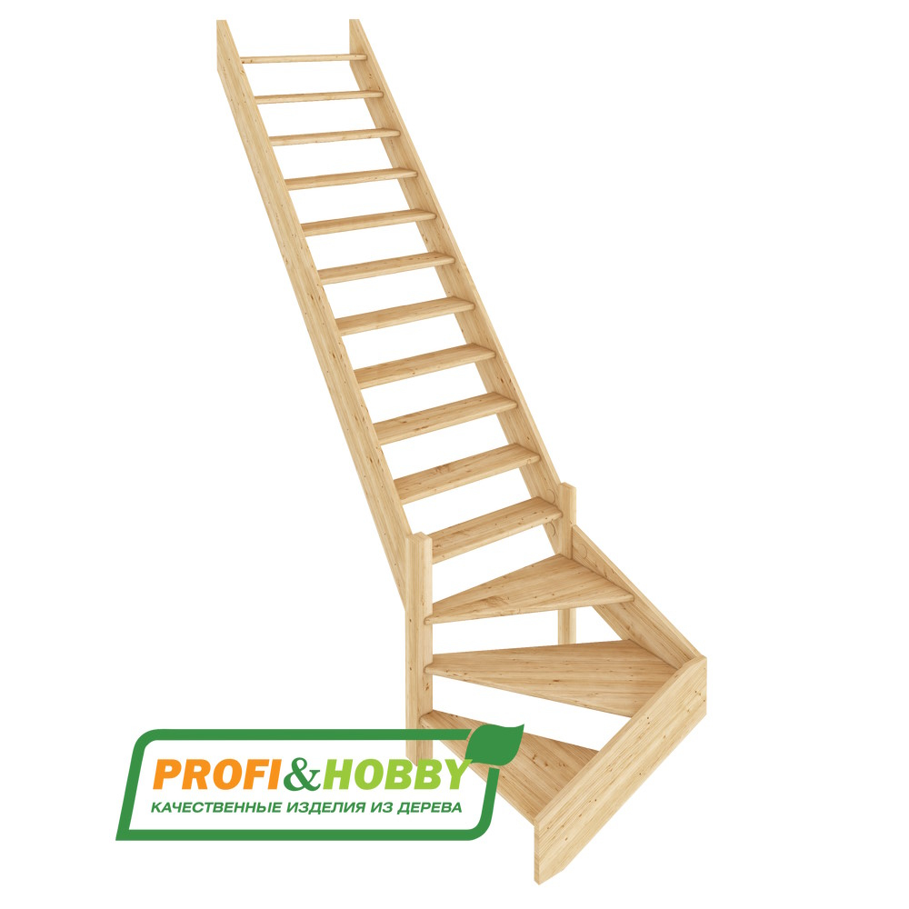 Лестница на второй этаж ЛС-14м Левая (без поручня)