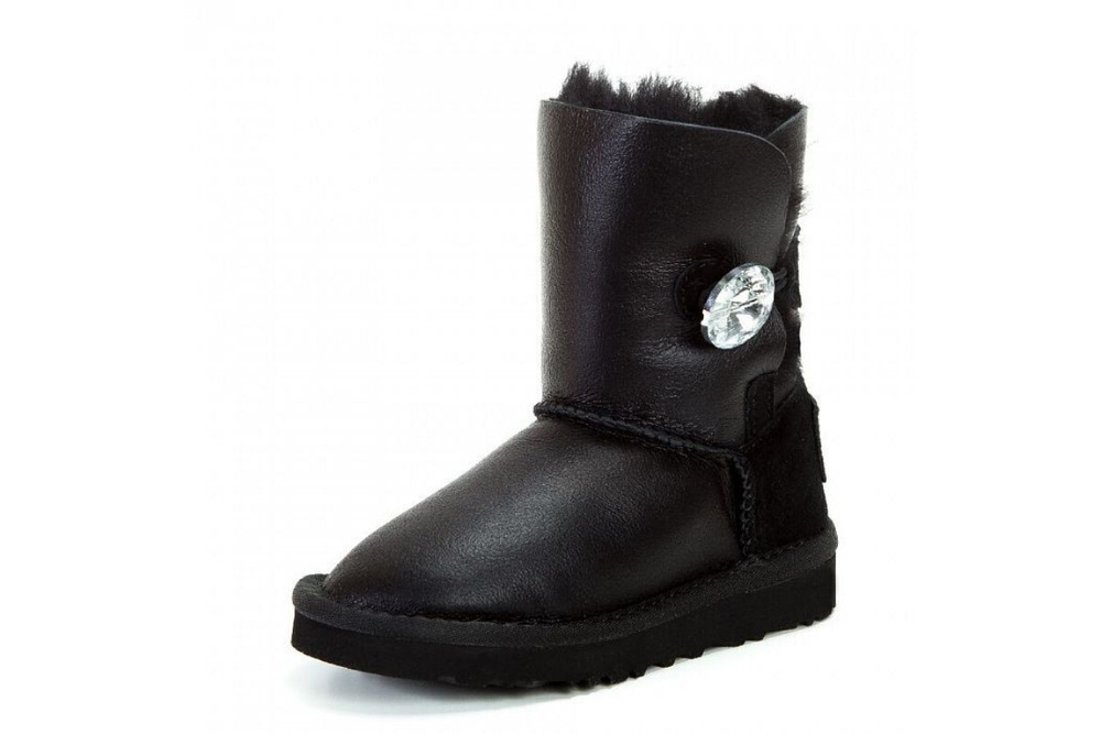 UGG Kids Bailey Button Bling Metallic Black