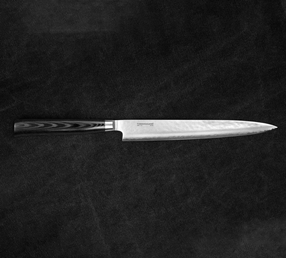 Tamahagane - Нож для сашими Tsubame, черный, 24 см. / артикул   SNMH-1131  / GTIN 4906496715328