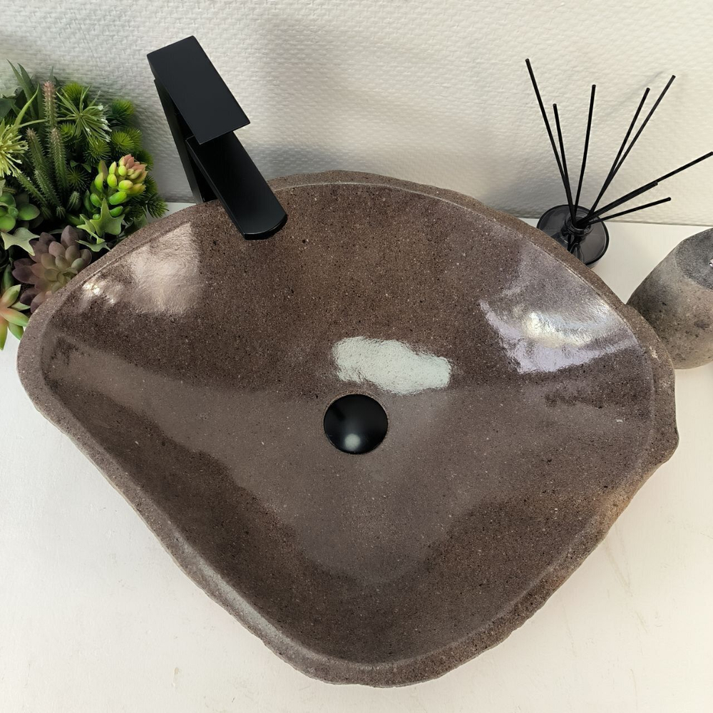 Каменная раковина из речного камня RS-05227 (58*47*15) 0857 из натурального камня
