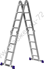 СИБИН ЛТ-44 4x4 ступени, алюминиевая, четырехсекционная лестница-трансформер (38852)