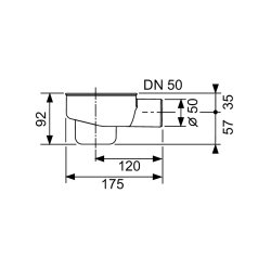 Сифон Tece TECEdrainline DN 50 0,8 л/с горизонтальный без погружного стакана 650001