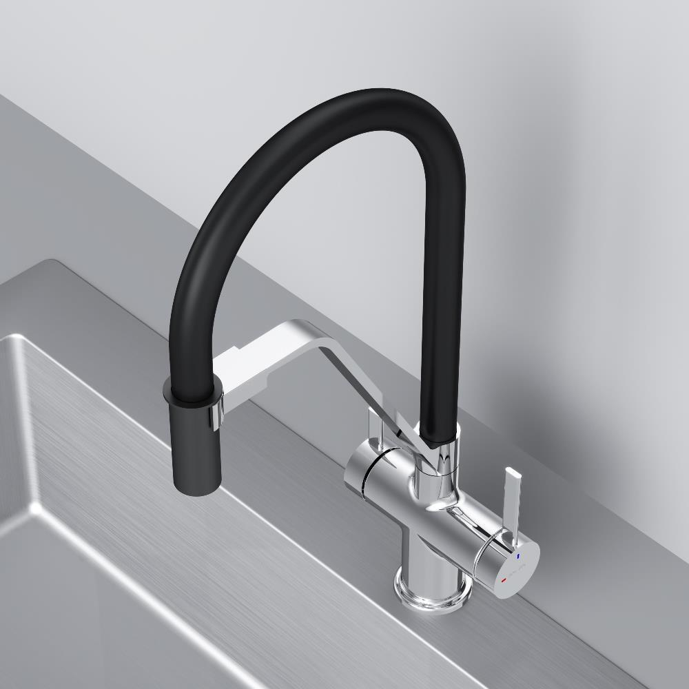 Смеситель для кухни с каналом для питьевой воды, гибкий излив AM.PM Func F8F07802