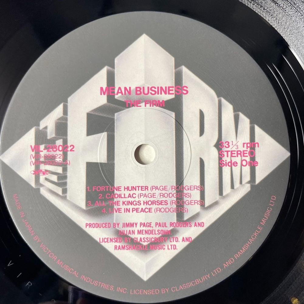 Винтажная виниловая пластинка LP The Firm Mean Business (Japan 1986) (No Obi) Fortune Hunter
