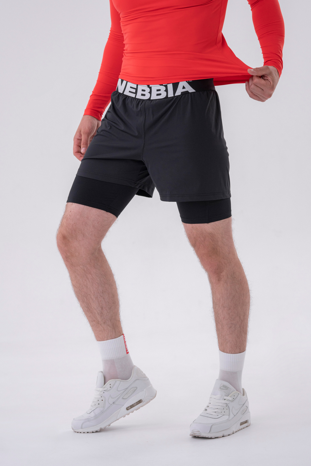 Шорты мужские Nebbia Double-Layer Shorts with Smart Pockets 318 black